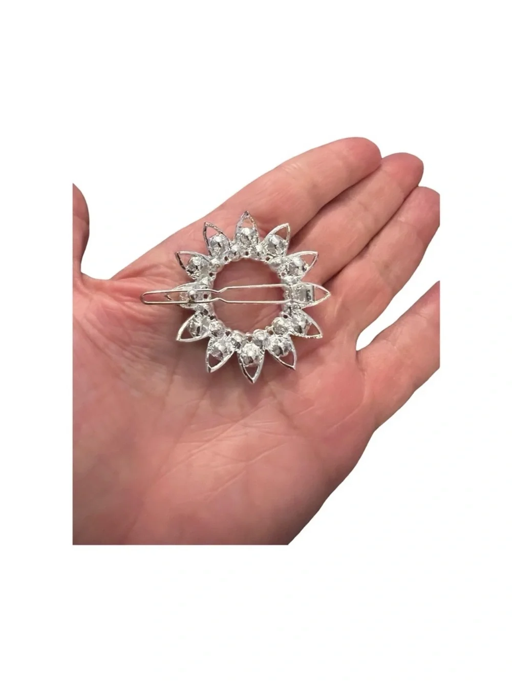 Yellow Crystal Sunburst Hair Clip - Women Jewelry